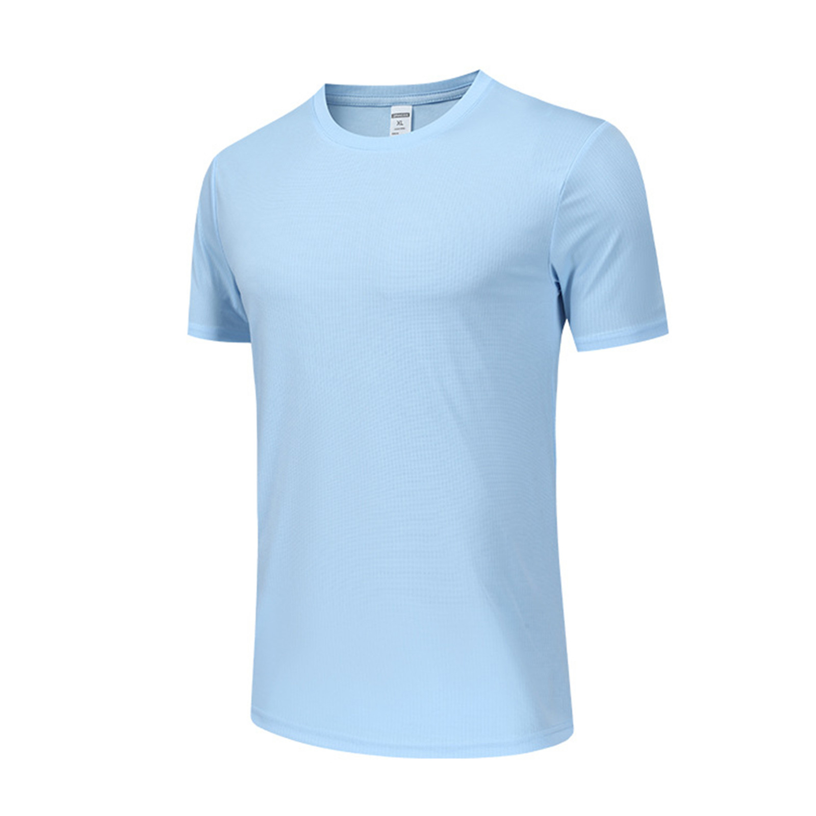 Camisa deportiva de manga corta y cuello redondo para hombre: poliéster ligero, para actividades al aire libre/senderismo/correr, ajuste cómodo (S-XXXL)